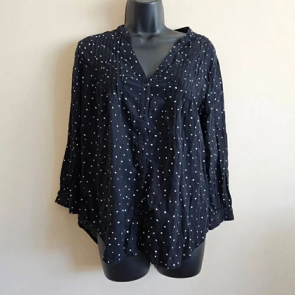 Paige Polka Dot Button Down Long Sleeved Top